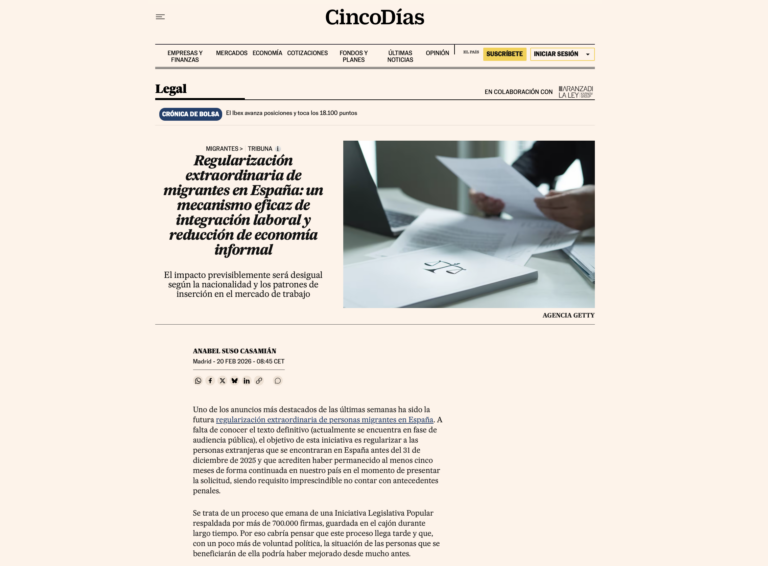 Regularización migrantes abogados El País Cinco Días opinión